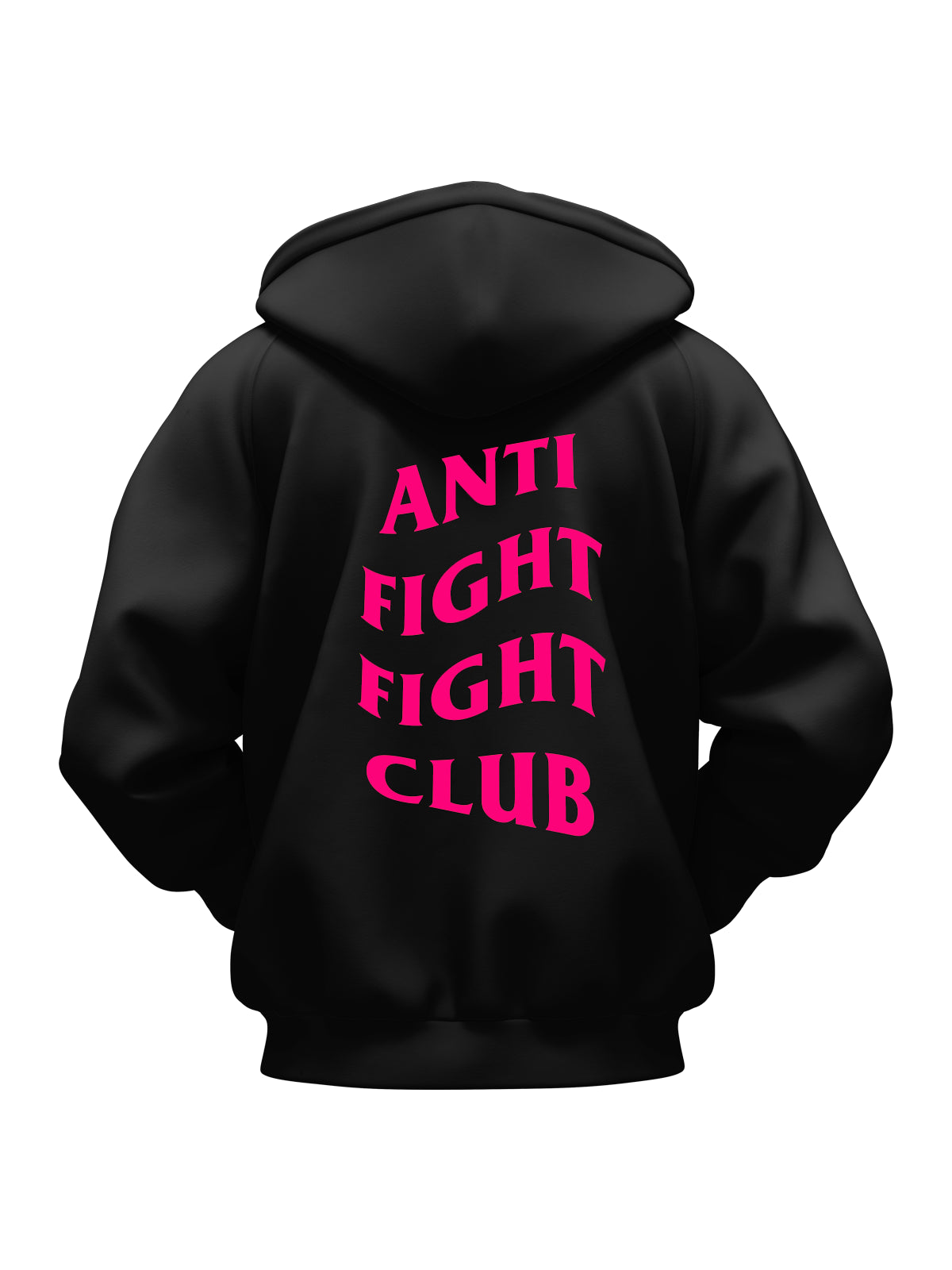 AntiFight Pink Neon Hoodie Sweatshirt Black