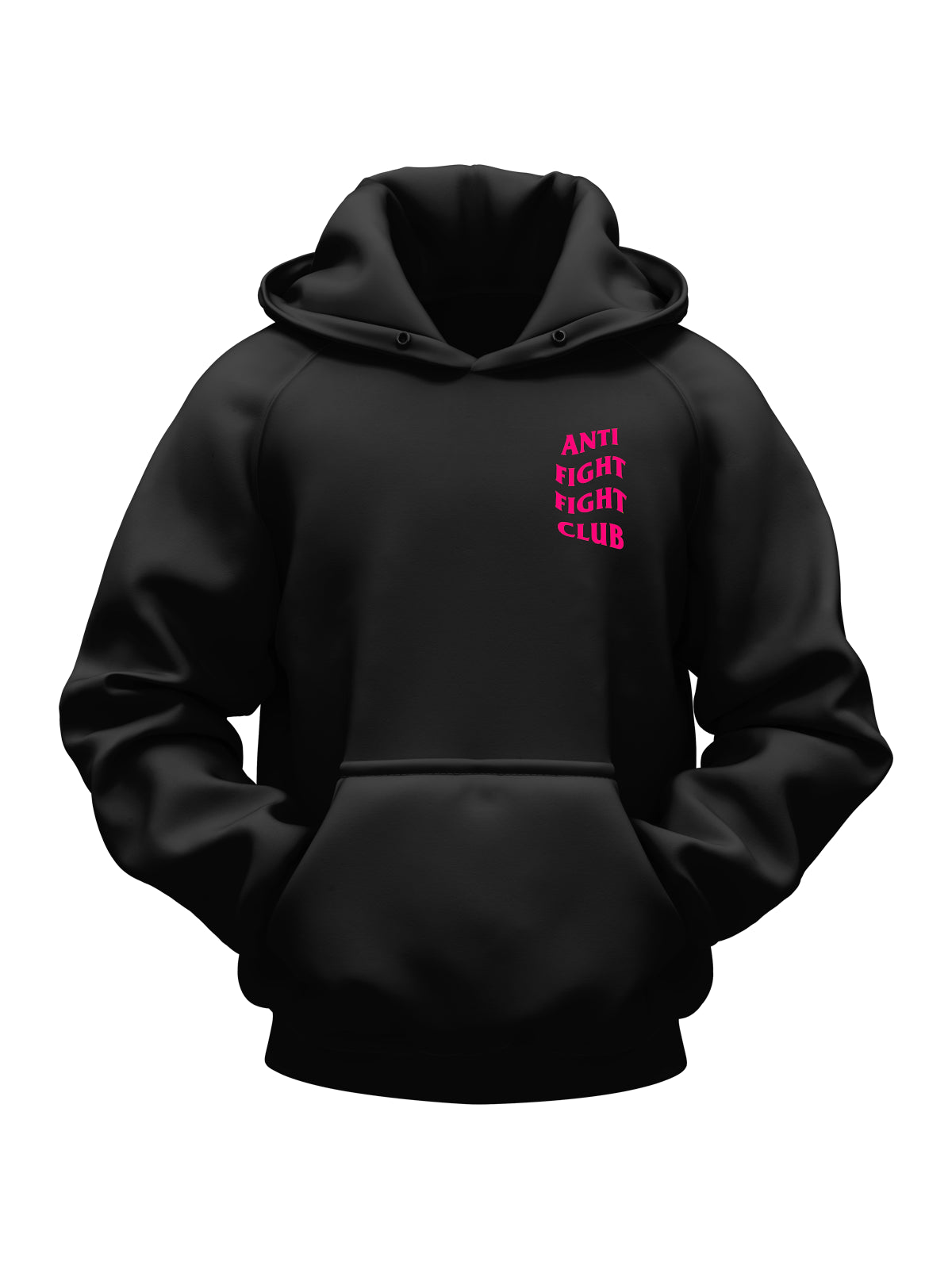 AntiFight Pink Neon Hoodie Sweatshirt Black