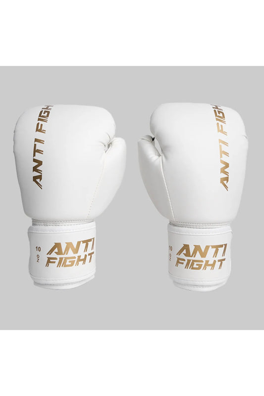 White Gold Boxing Gloves