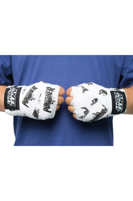 Boxing Hand Wraps - Punisher White