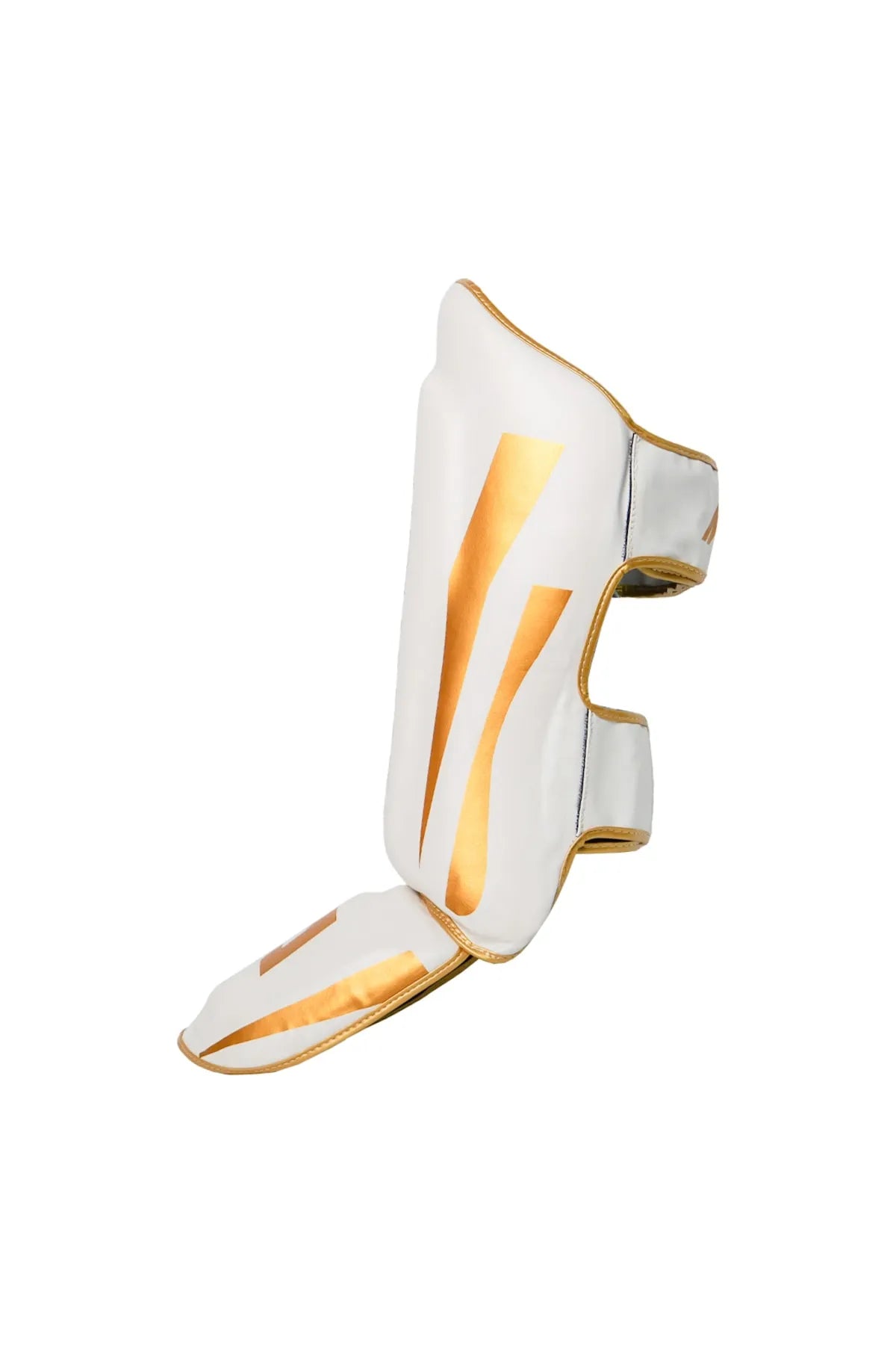 Pro White-Gold Shin Guard